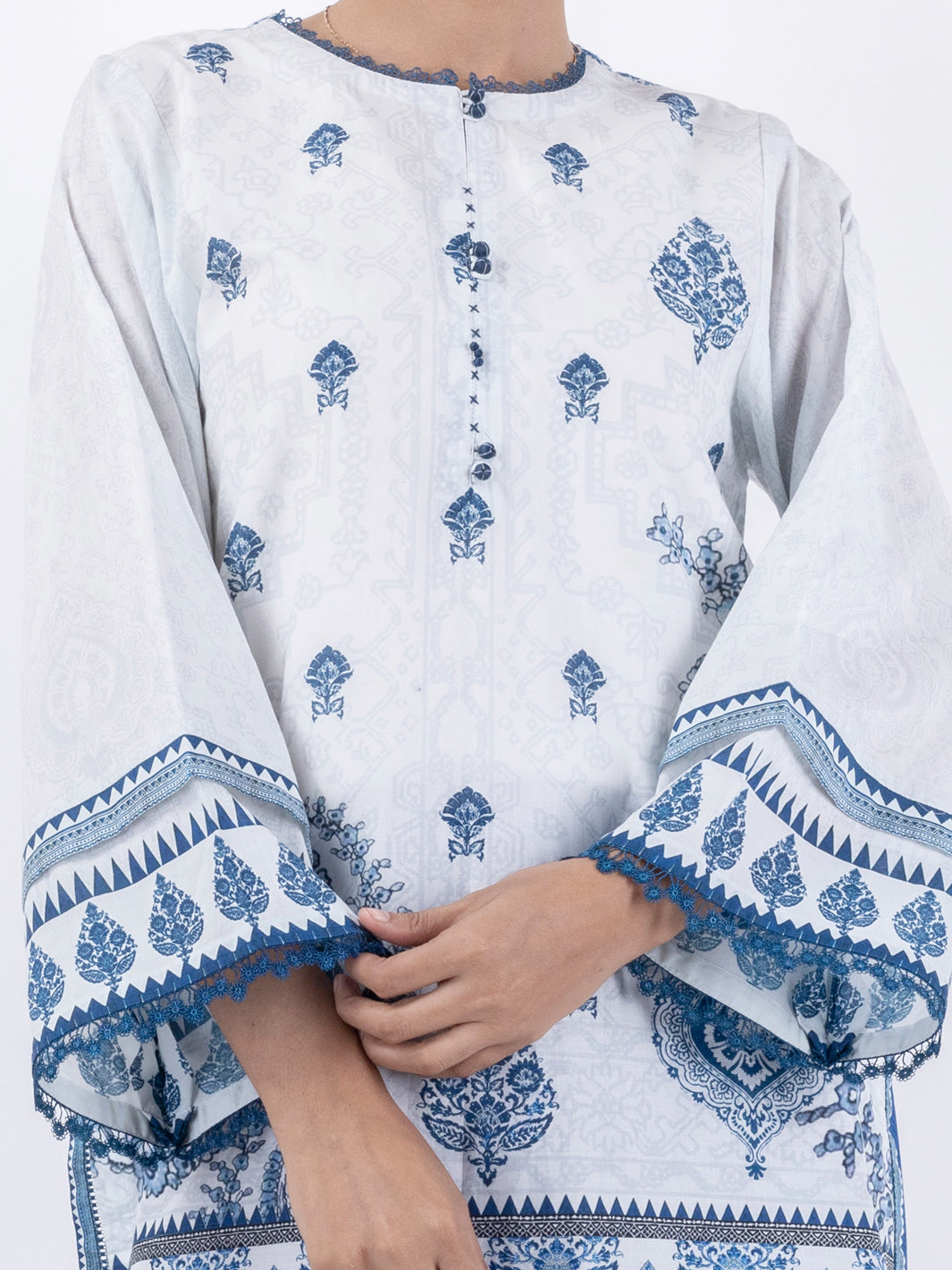 Blue Cambric 3 Piece Stitched - AWP-3PS-690