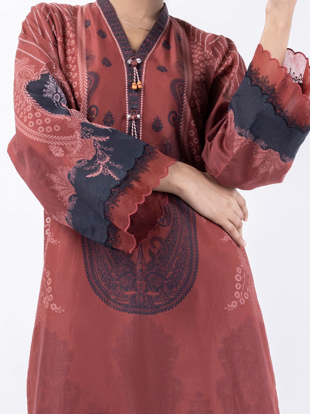 Maroon Cambric 2 Piece Stitched - AWP-3PS-691