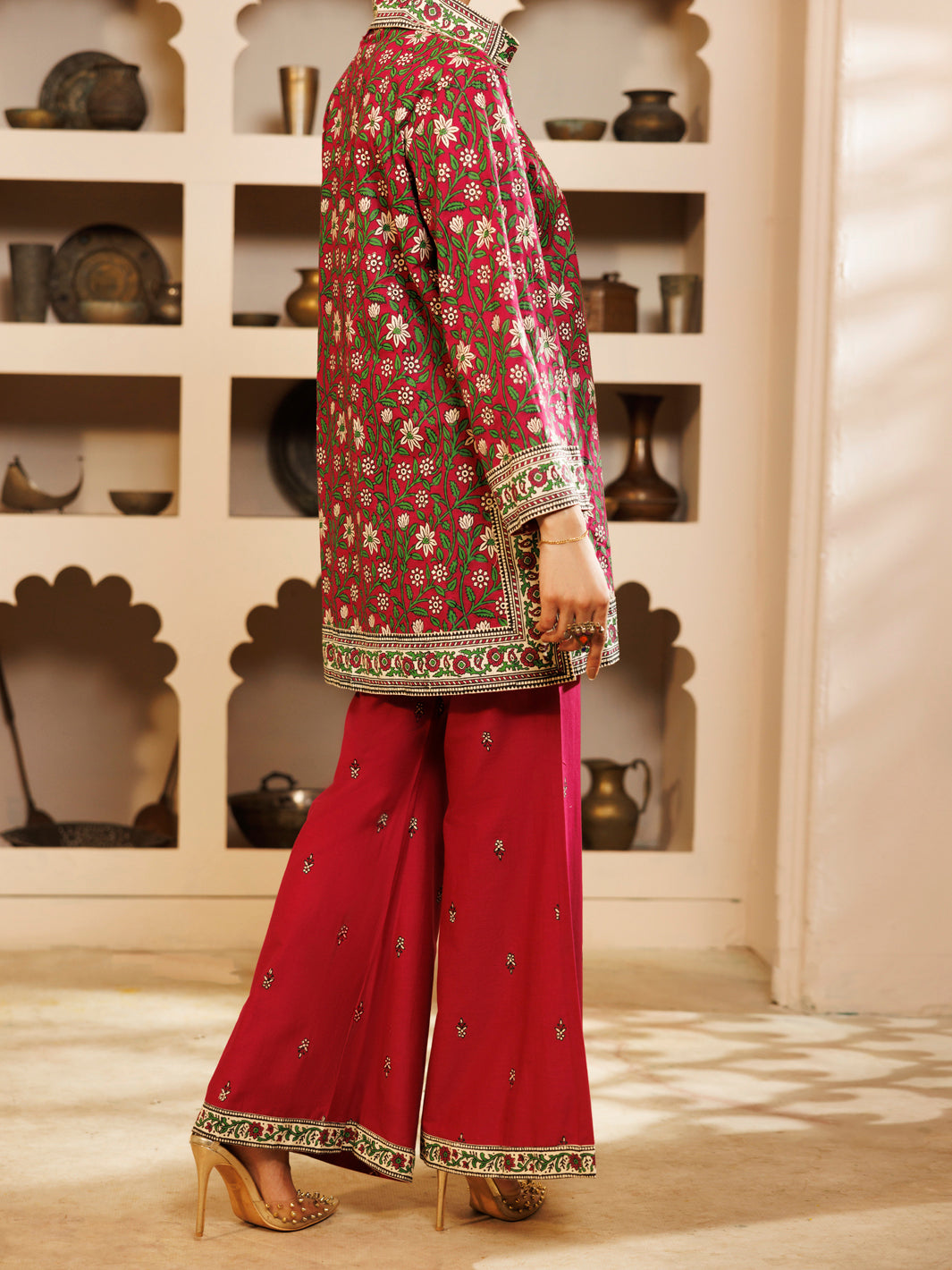 Fuchsia Cambric 2Pc Stitched - AWP-2PS-LKS-699