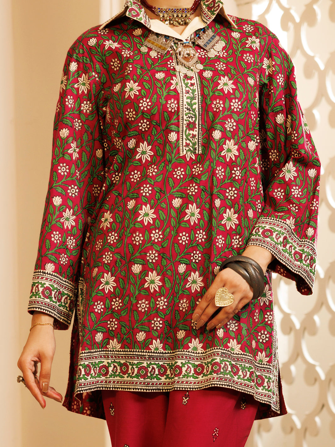 Fuchsia Cambric 2Pc Stitched - AWP-2PS-LKS-699