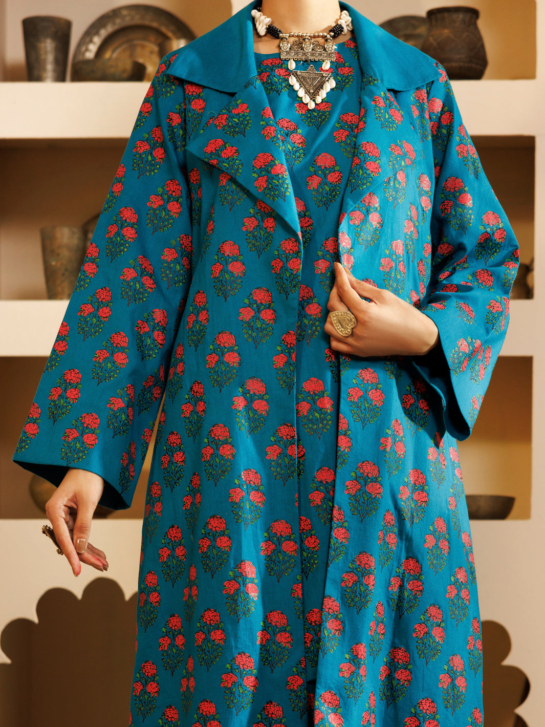 Teal Cambric 2Pc Stitched - AWP-2PS-LKS-701