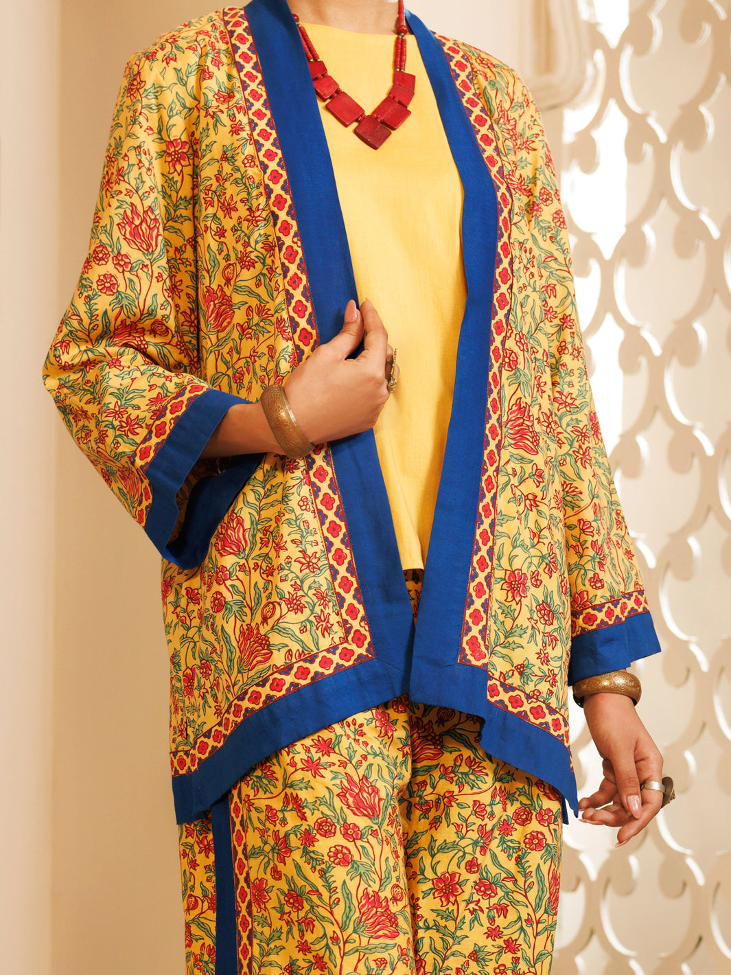 Yellow Cambric 2Pc Stitched - AWP-2PS-LKS-702