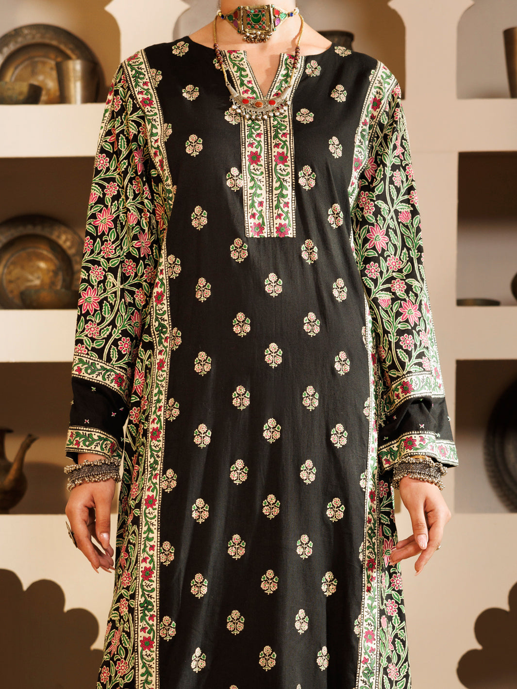 Black Jacquard 2Pc Stitched - AWP-2PS-LKS-703