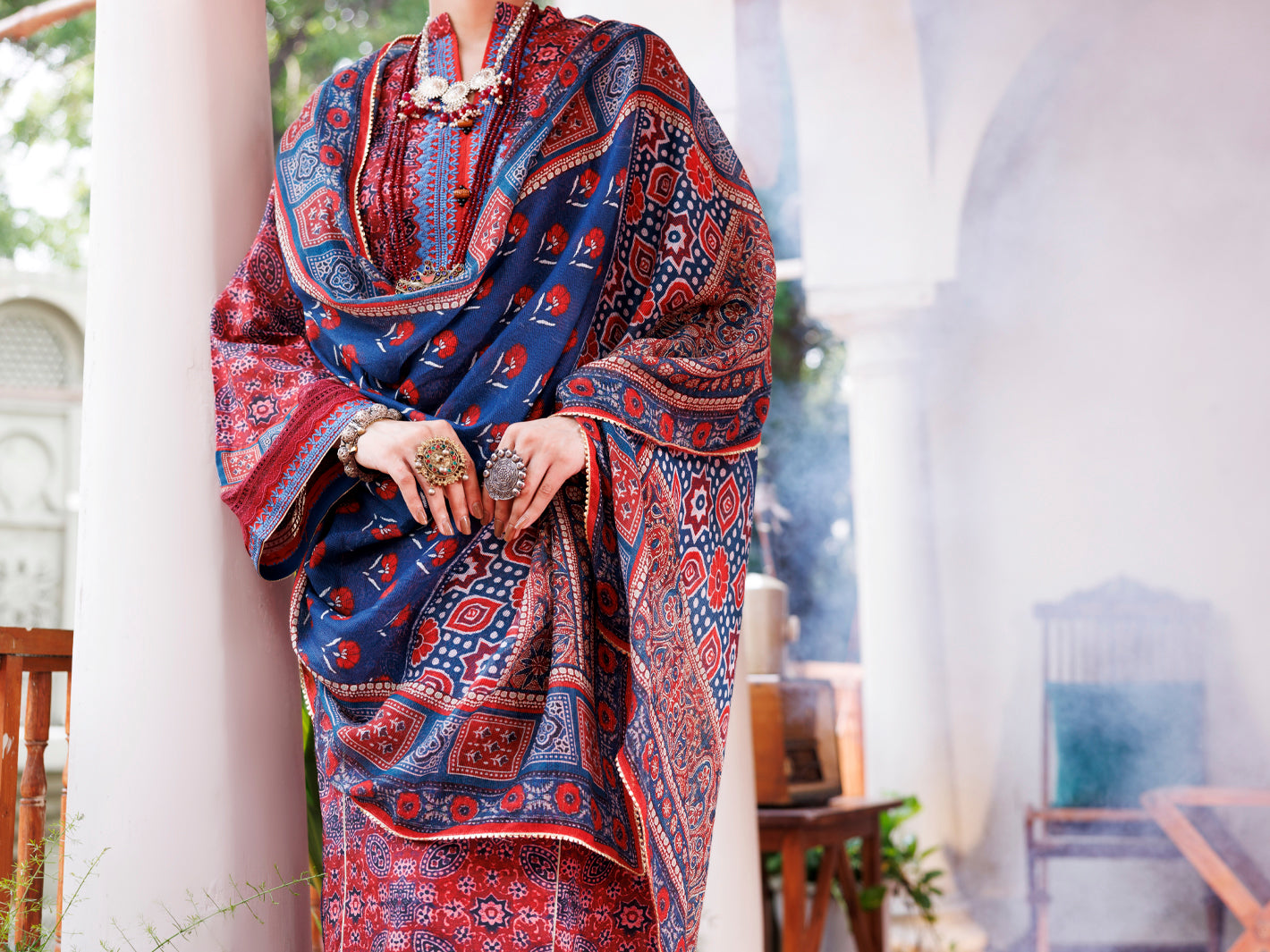 Maroon Cambric 3Pc Unstitched - AWP-3PS-737B