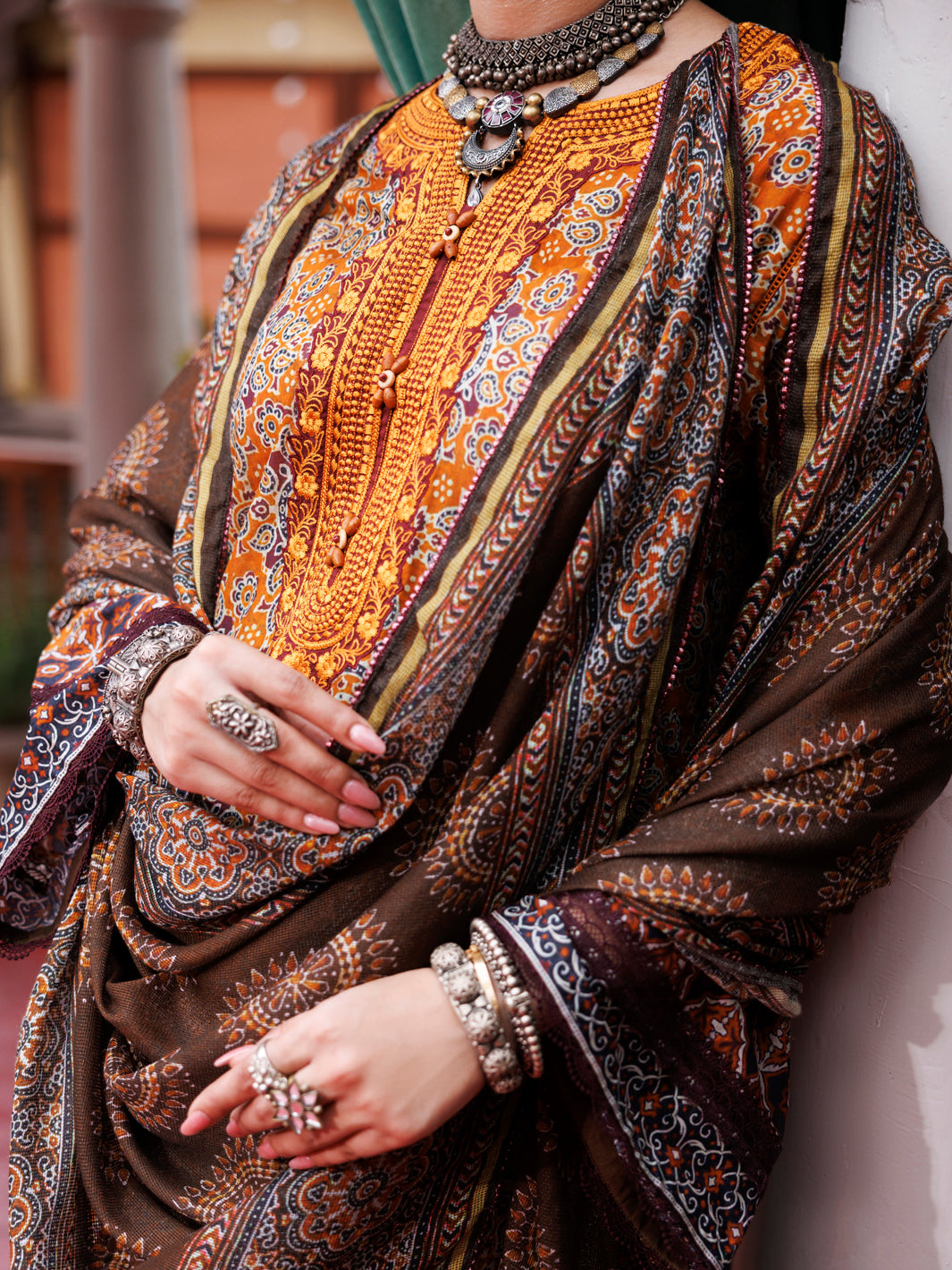 Mustard Cambric 3Pc Unstitched - AWP-3PS-739B