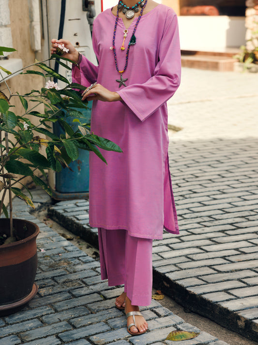 Light Purple Yarn Dyed 2Pc Stitched - AL-2PS-LKS-988