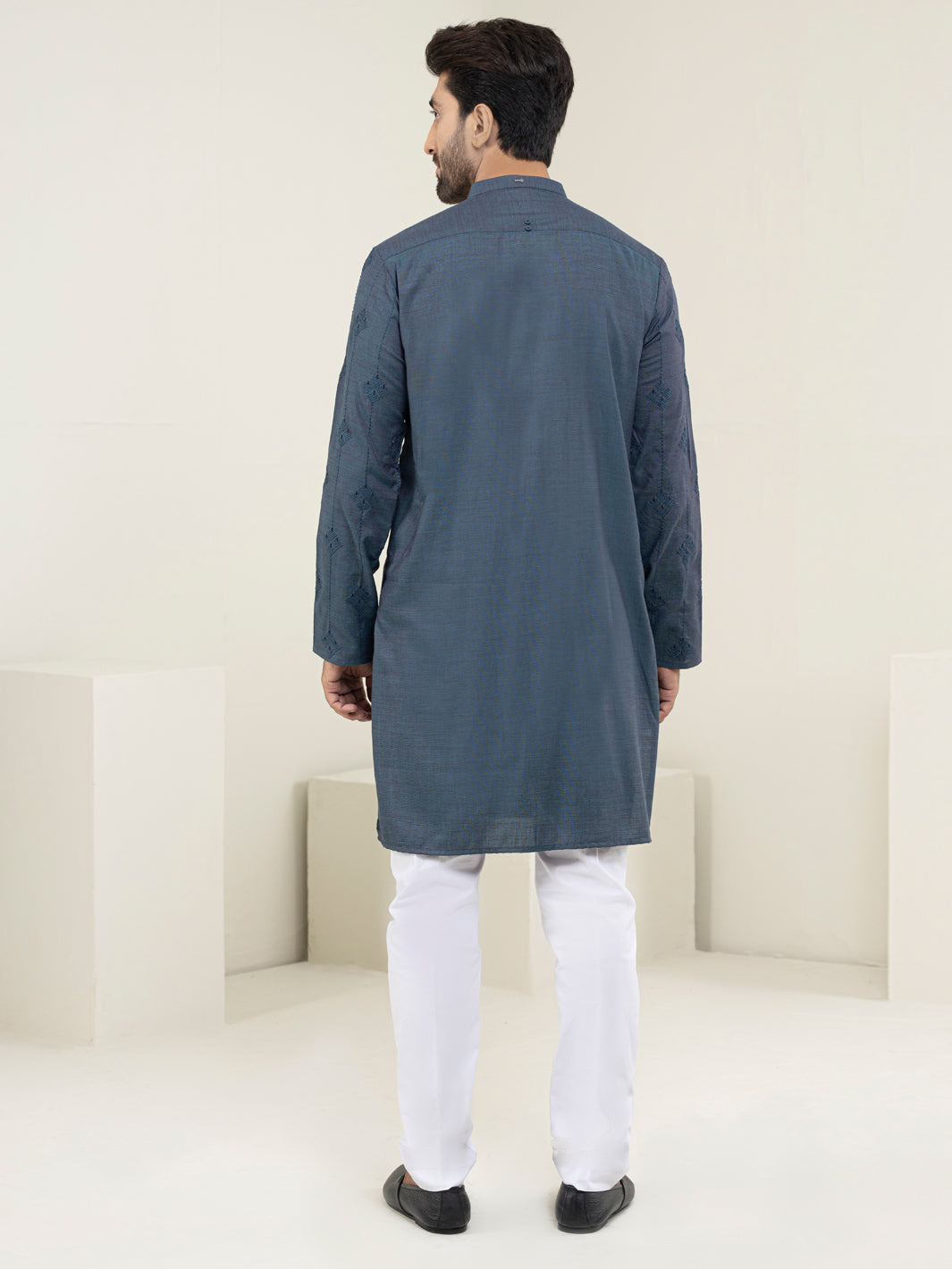 Blue Blended Kurta - AL-K-1120B