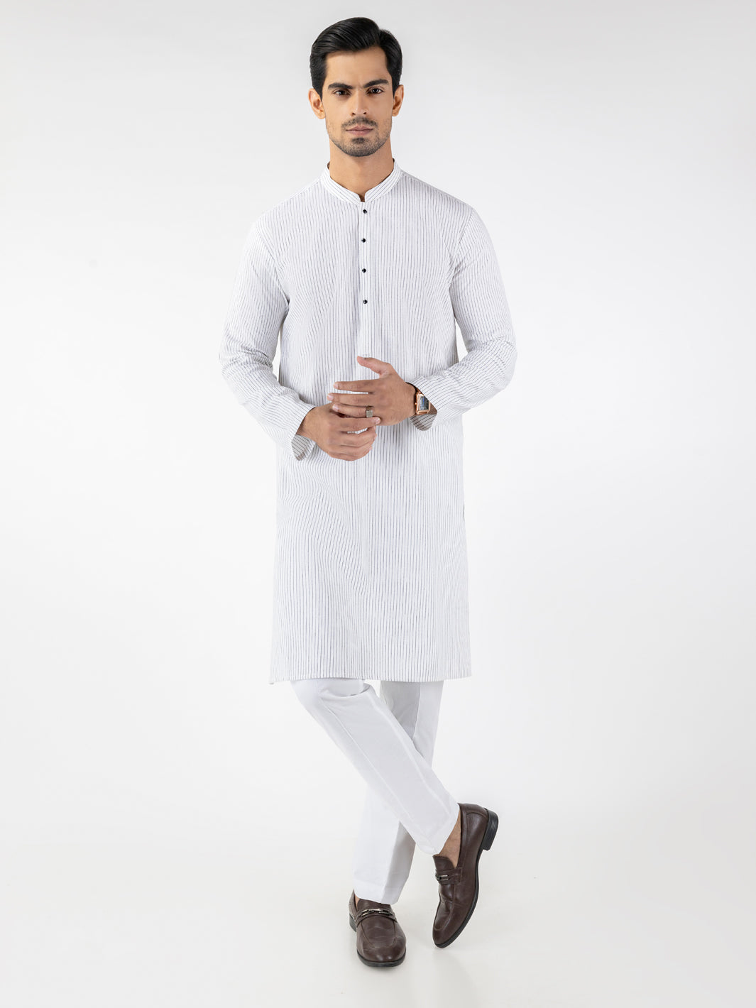 White Blended Kurta - AL-K-1248