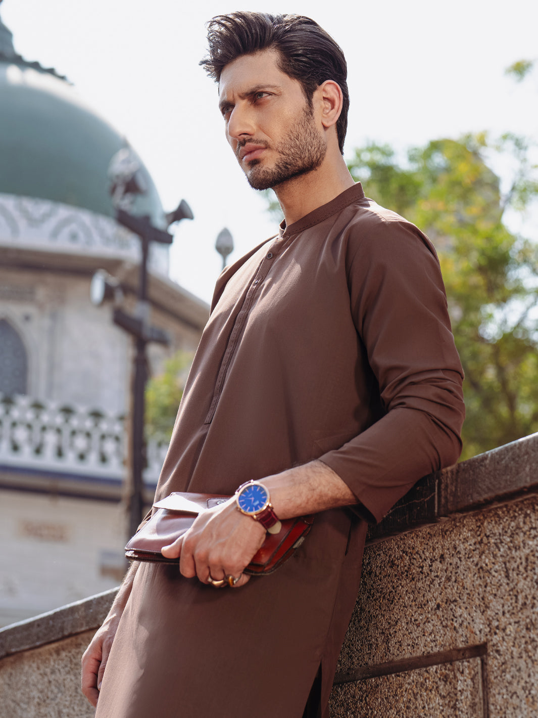 Brown Blended Kurta - AL-K-1257