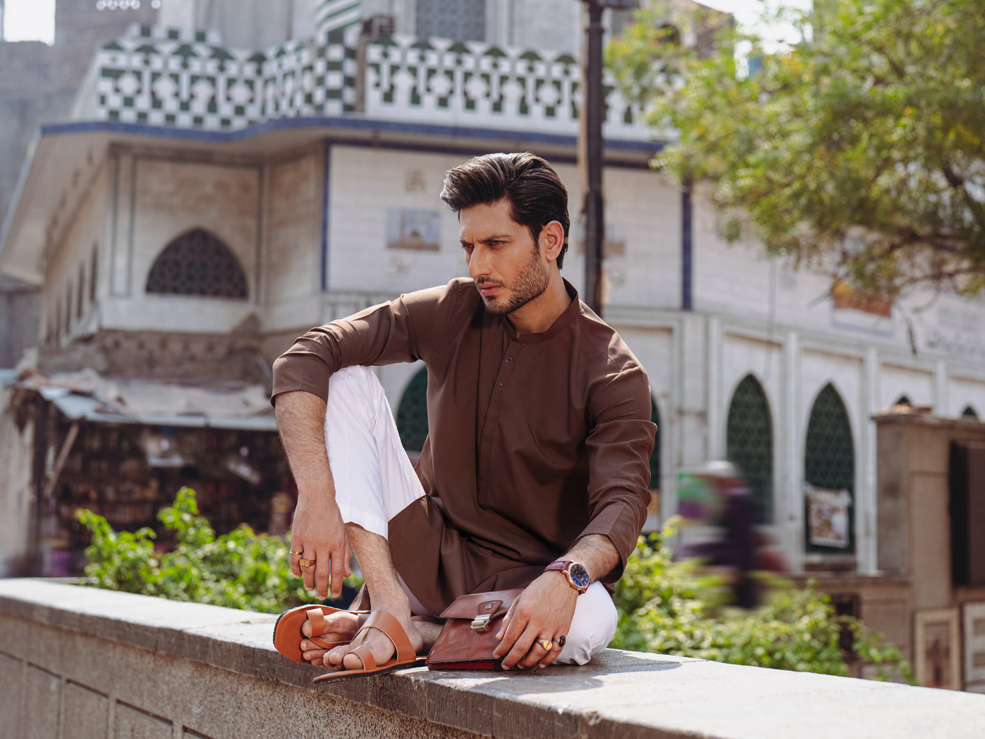 Brown Blended Kurta - AL-K-1257