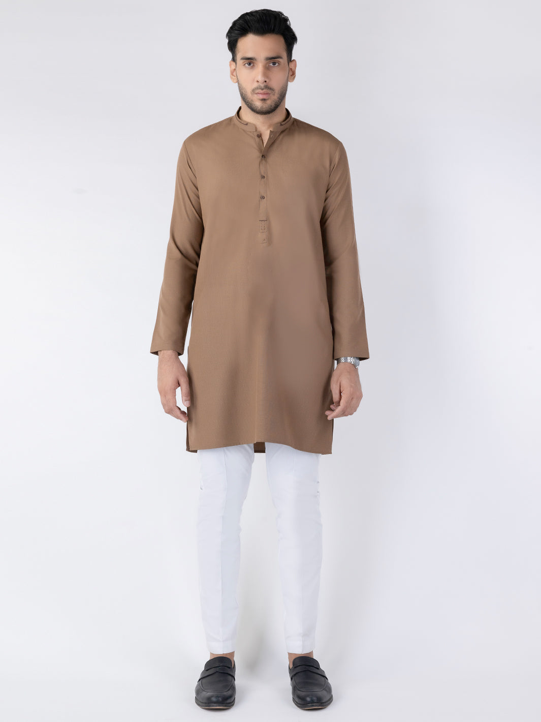 Brown Blended Kurta - AL-K-1262
