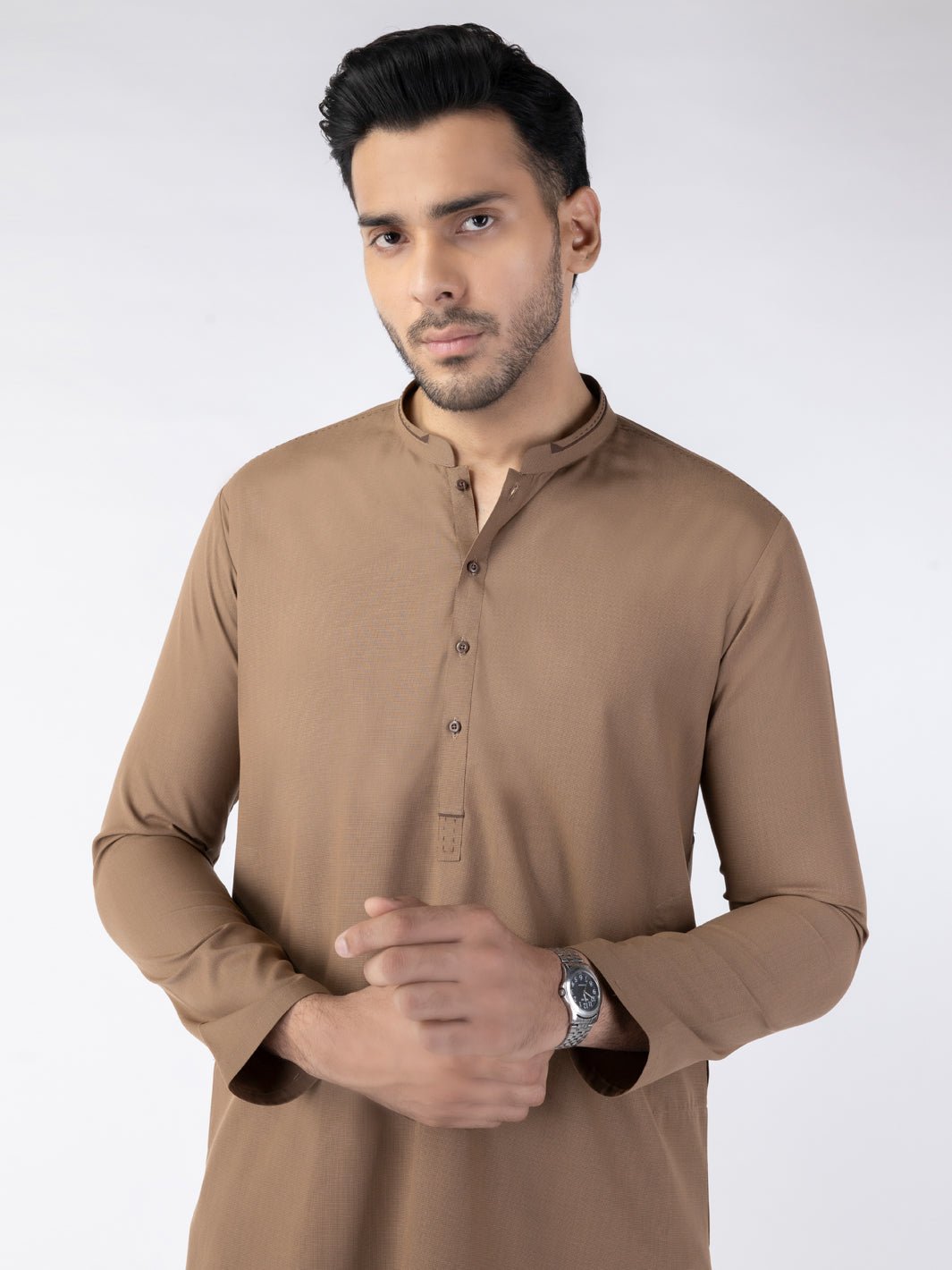 Brown Blended Kurta - AL-K-1262