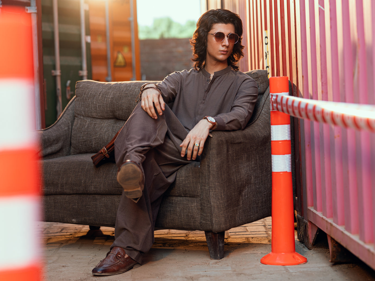 Brown Kameez Shalwar - AL-KS-3276