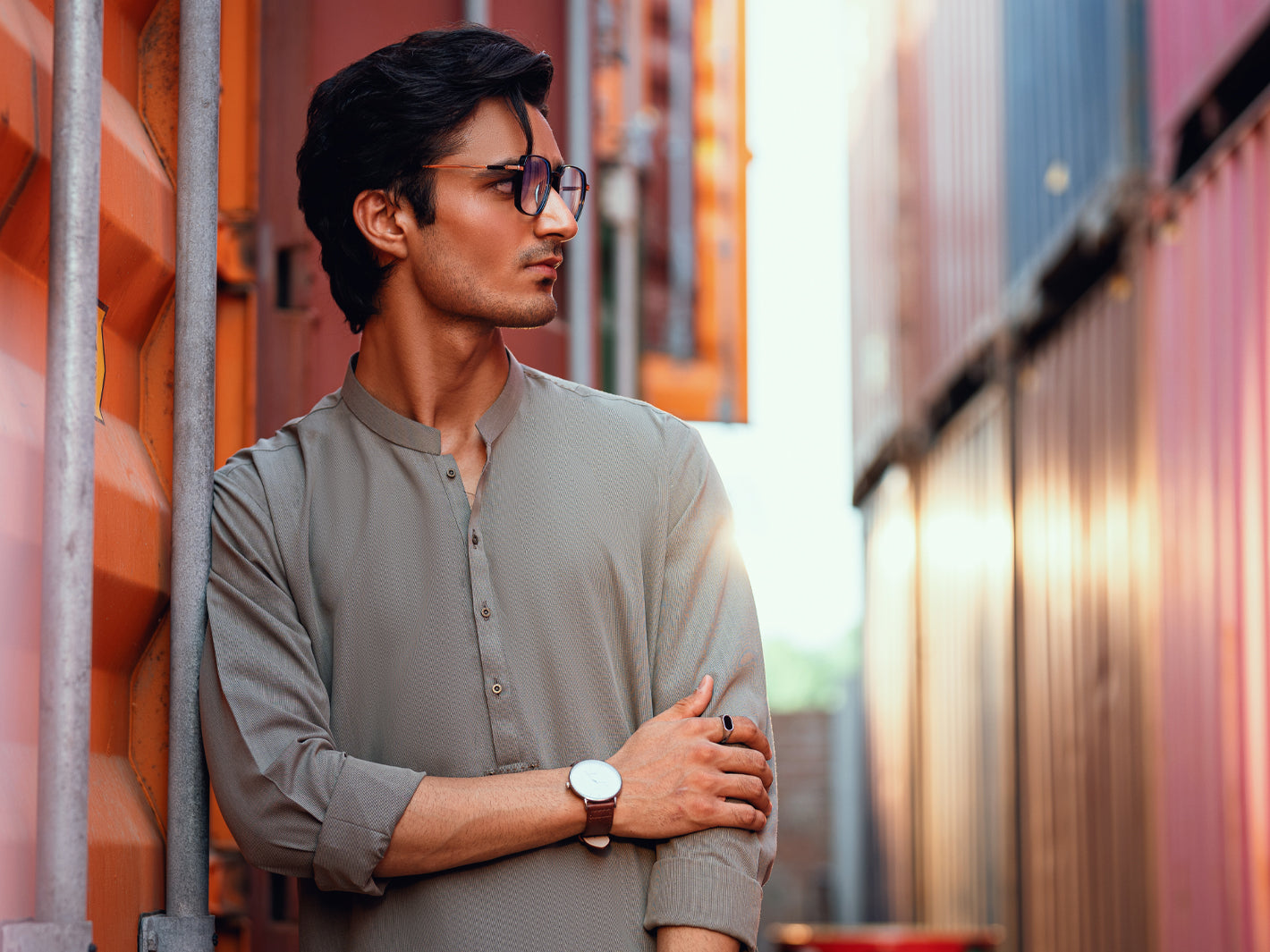 Sage Green Cut & Sew Kameez Shalwar - AL-KS-3251
