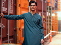 Teal Semi-Formal Kameez Shalwar - AL-KS-3252