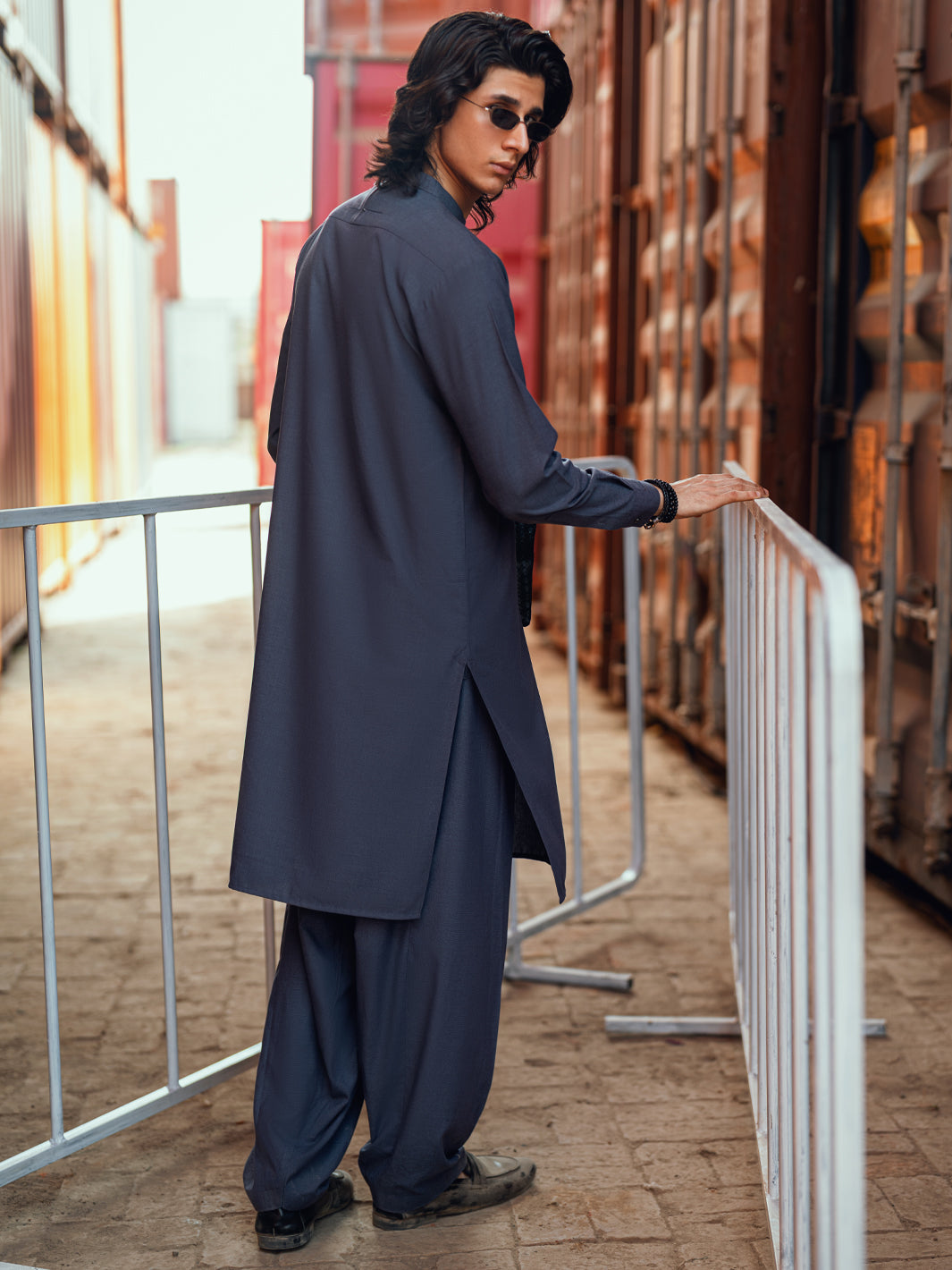 Blue Cut & Sew Kameez Shalwar - AL-KS-3176