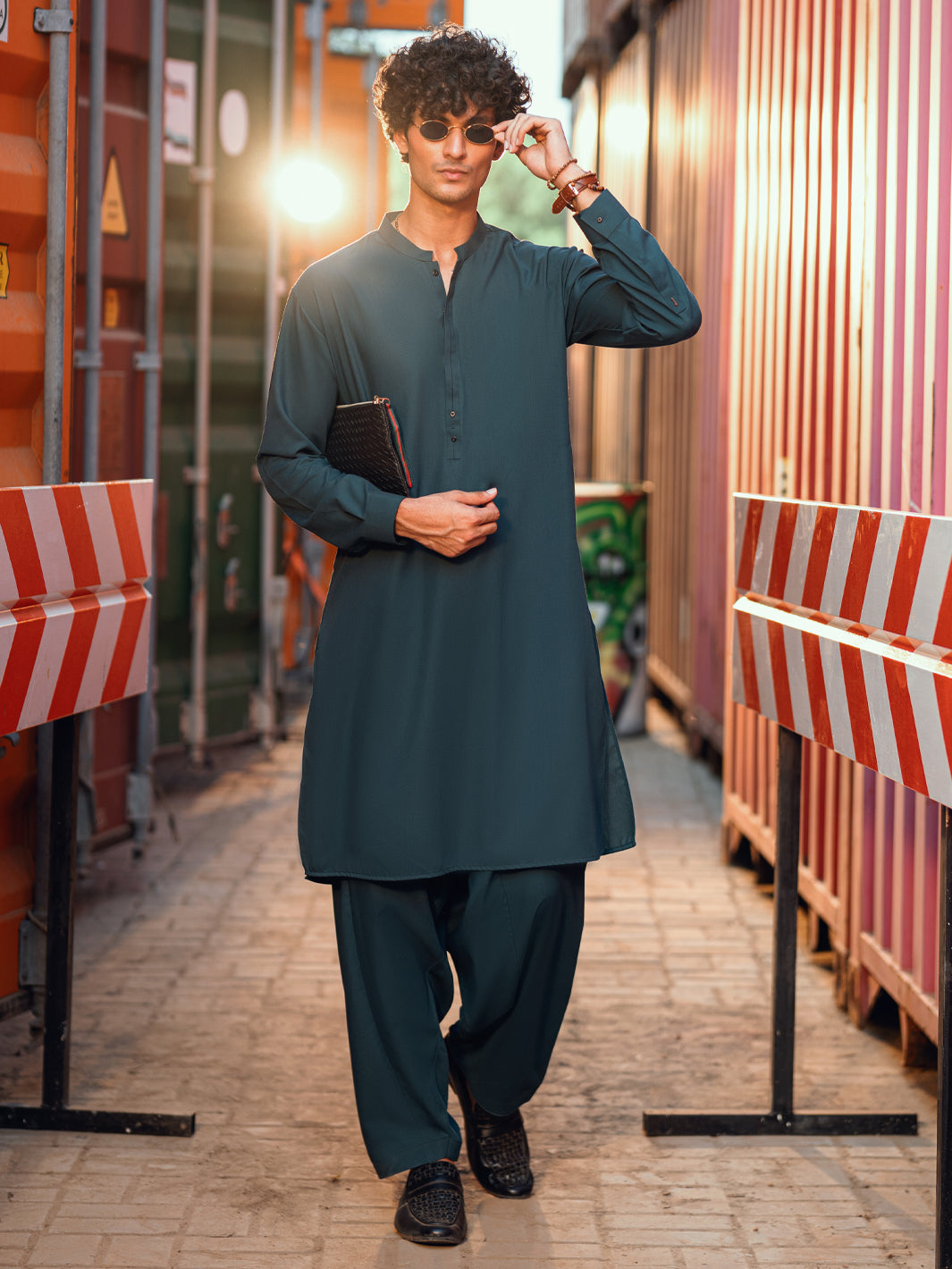 Green Cut & Sew Kameez Shalwar - AL-KS-3133