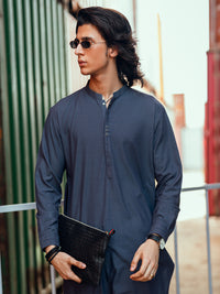 Blue Cut & Sew Kameez Shalwar - AL-KS-3176