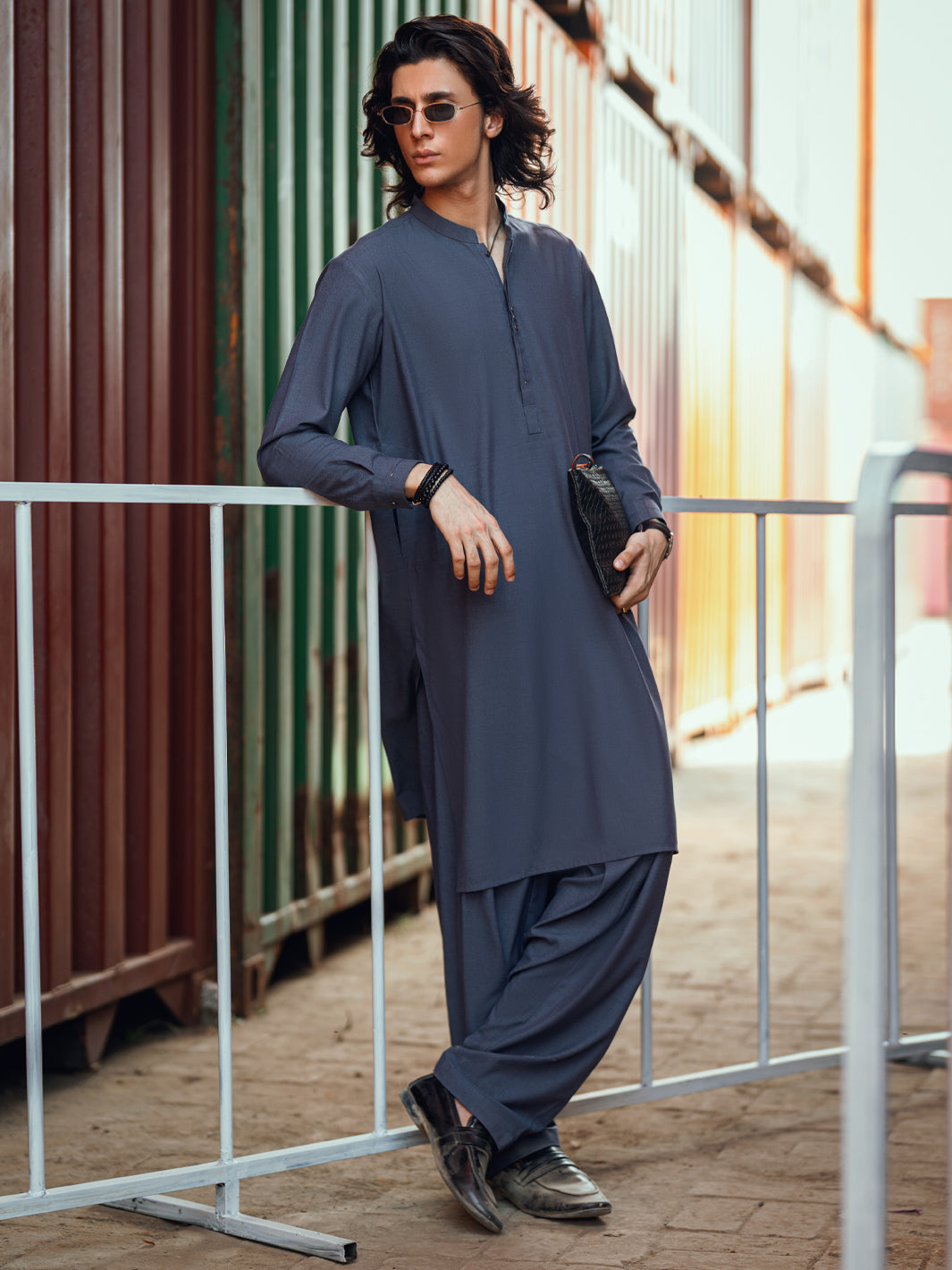 Blue Cut & Sew Kameez Shalwar - AL-KS-3176