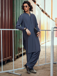 Blue Cut & Sew Kameez Shalwar - AL-KS-3176