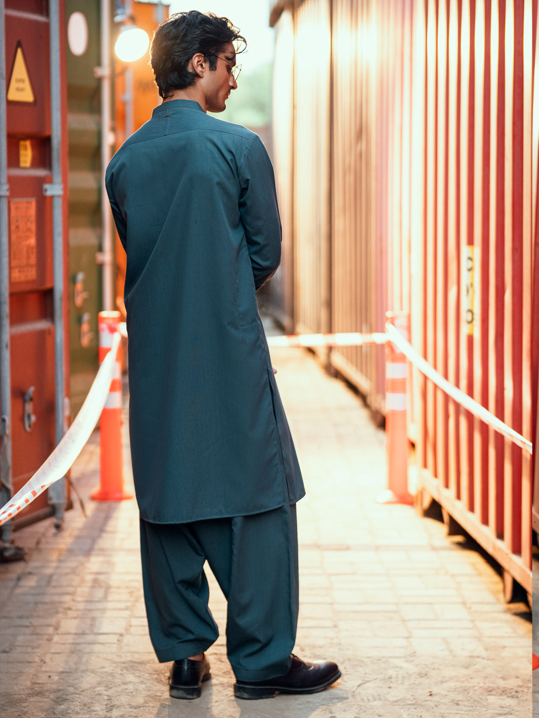 Teal Semi-Formal Kameez Shalwar - AL-KS-3252