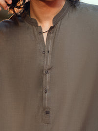 Olive Green Cut & Sew Kameez Shalwar - AL-KS-3265