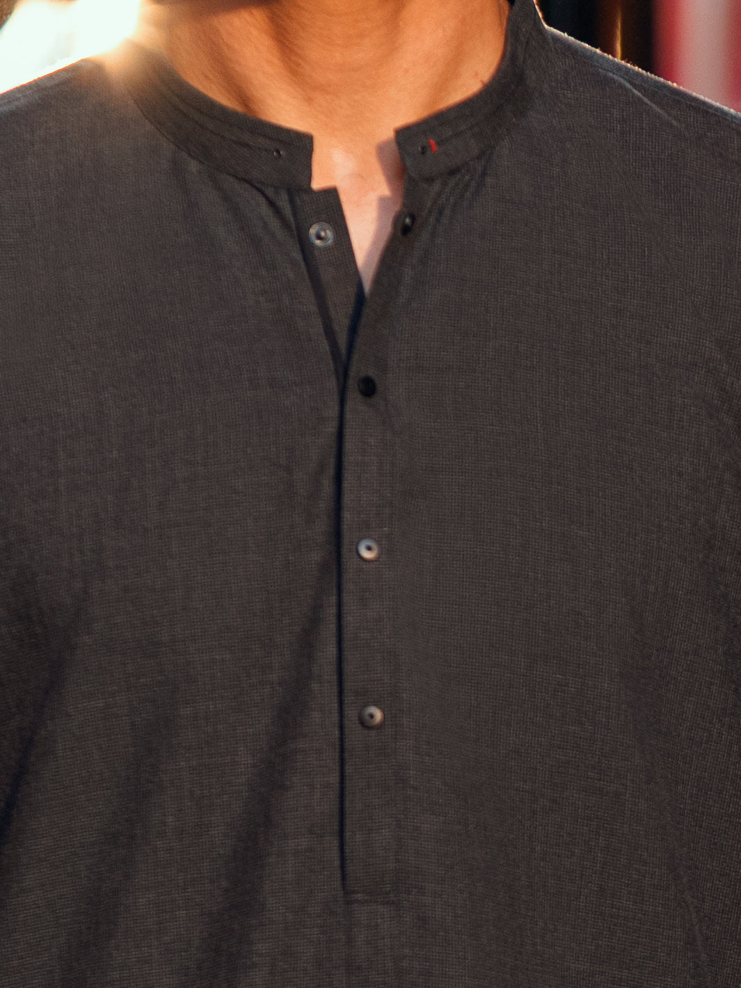 Charcoal Grey Cut & Sew Kameez Shalwar - AL-KS-3171