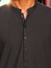 Charcoal Grey Cut & Sew Kameez Shalwar - AL-KS-3171