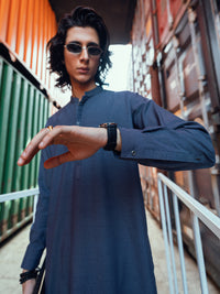 Blue Cut & Sew Kameez Shalwar - AL-KS-3176