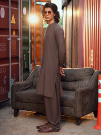 Brown Kameez Shalwar - AL-KS-3276