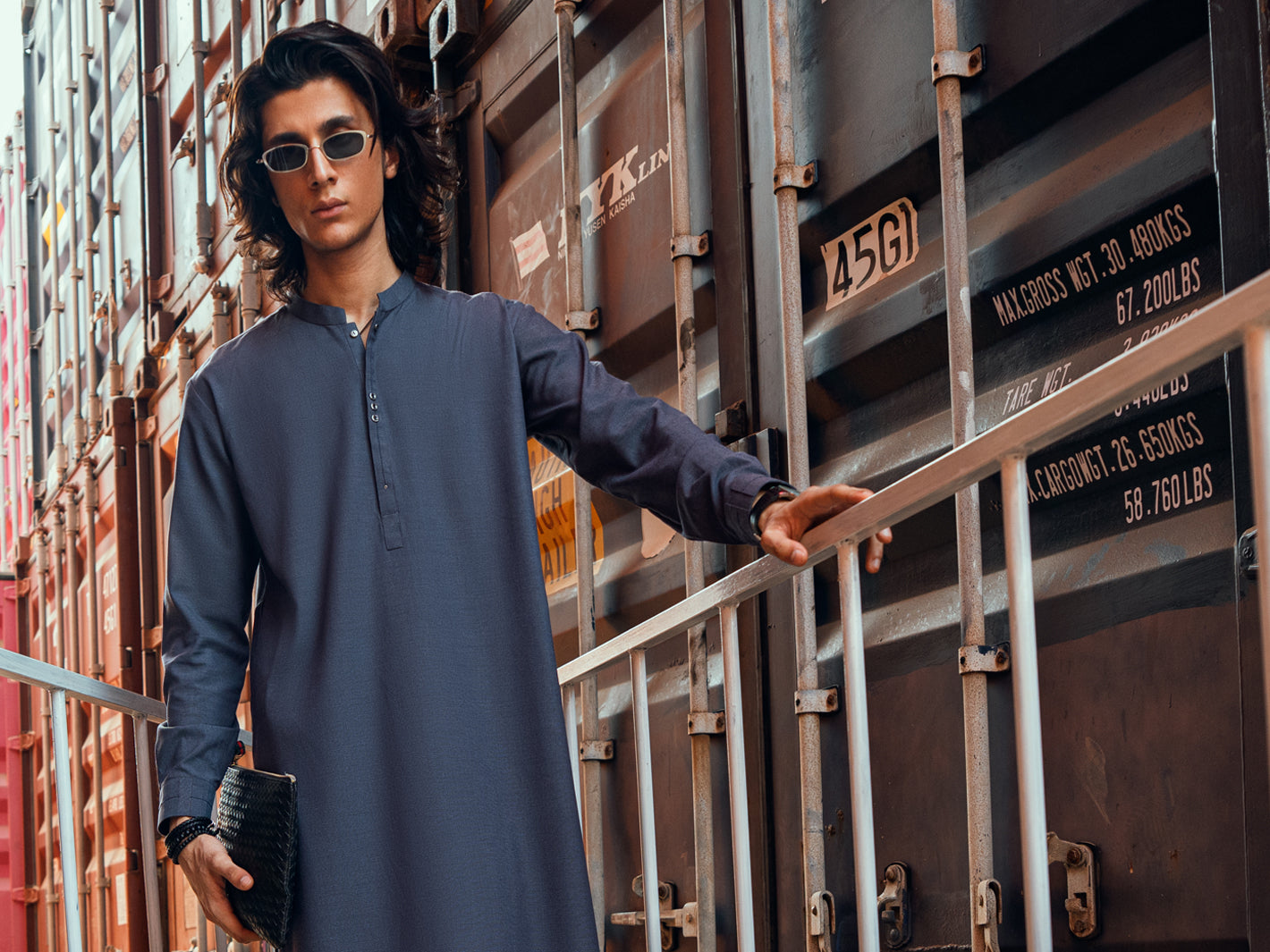 Blue Cut & Sew Kameez Shalwar - AL-KS-3176