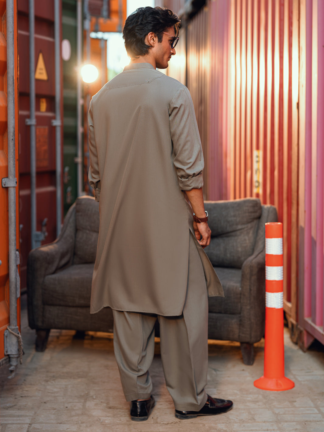 Sage Green Cut & Sew Kameez Shalwar - AL-KS-3251