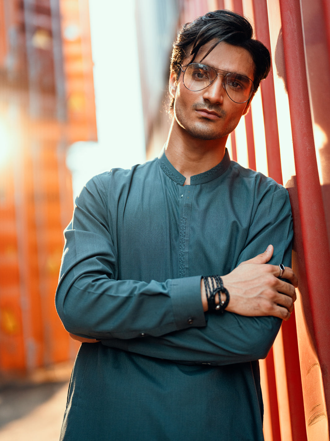 Teal Semi-Formal Kameez Shalwar - AL-KS-3252