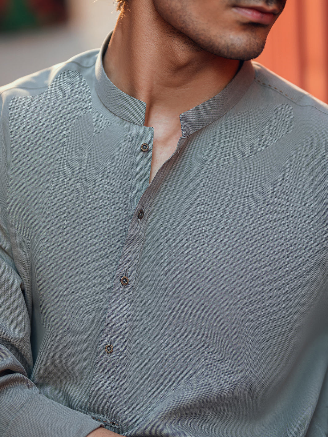 Sage Green Cut & Sew Kameez Shalwar - AL-KS-3251