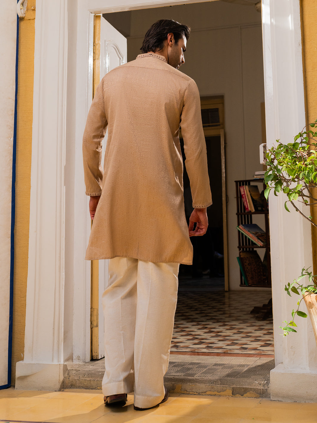 Beige Blended Formal Kurta - AL-K-SP-064