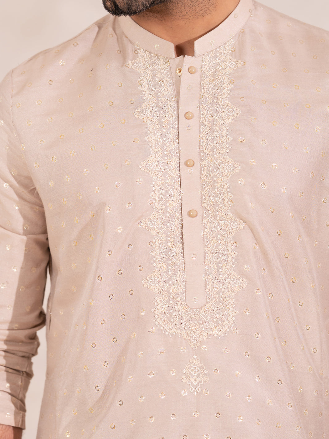 Beige Plain Special Kurta - AL-K-SP-072B