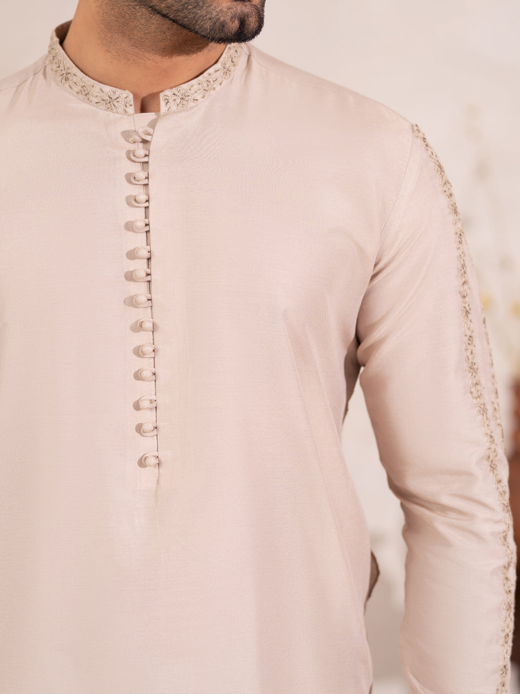 Beige Semi-Formal Special Kurta - AL-K-SP-073