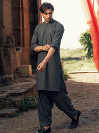 Green Cut & Sew Kameez Shalwar - AL-KS-3178