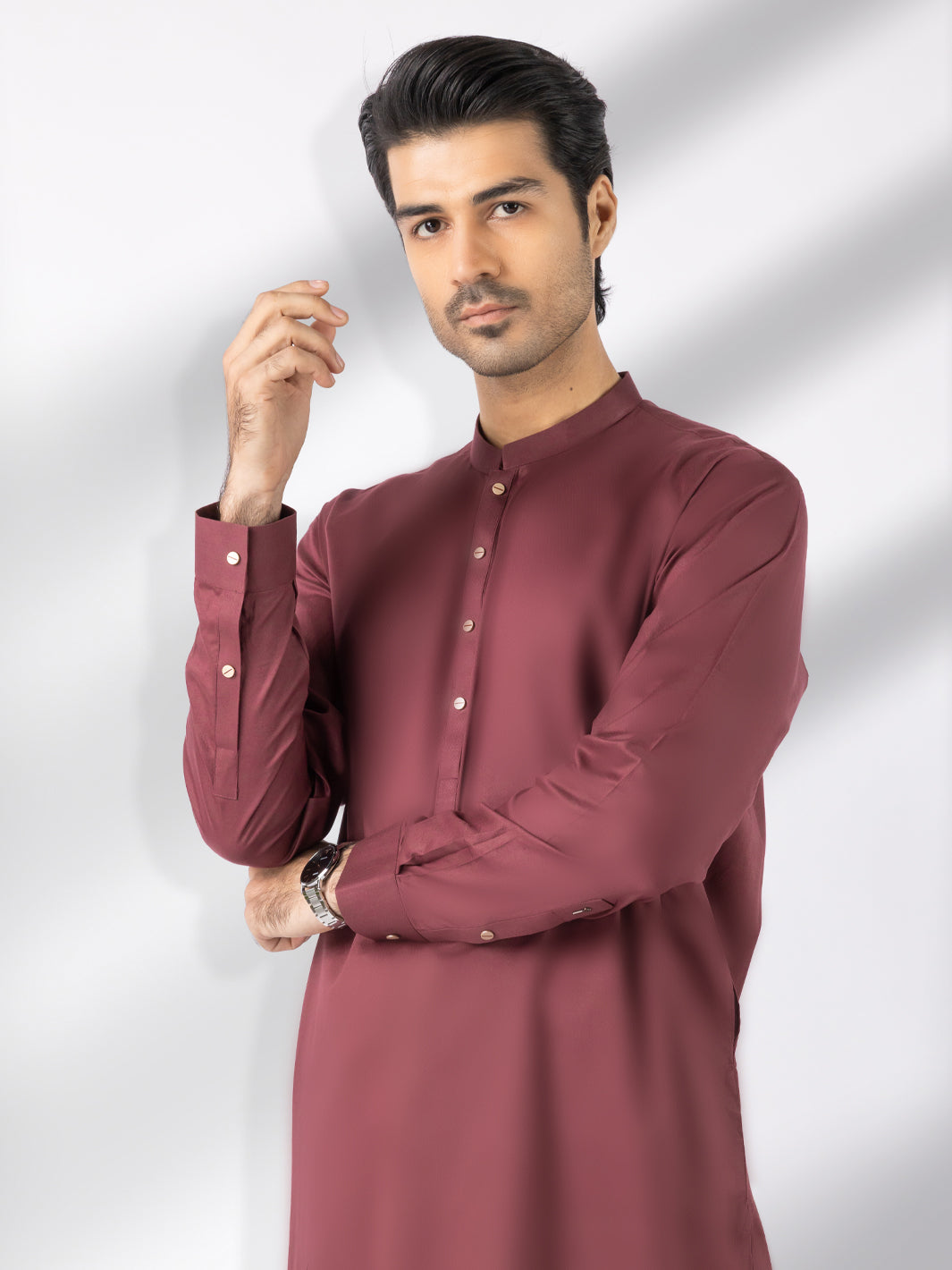 Maroon Blended Kameez Shalwar - AL-KS-3243F