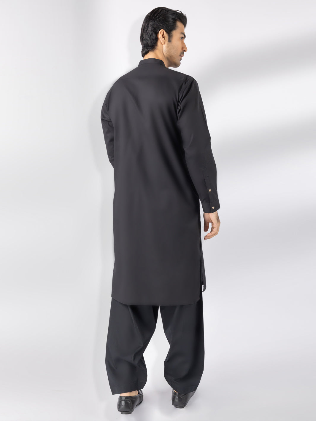 Black Blended Kameez Shalwar - AL-KS-3243H