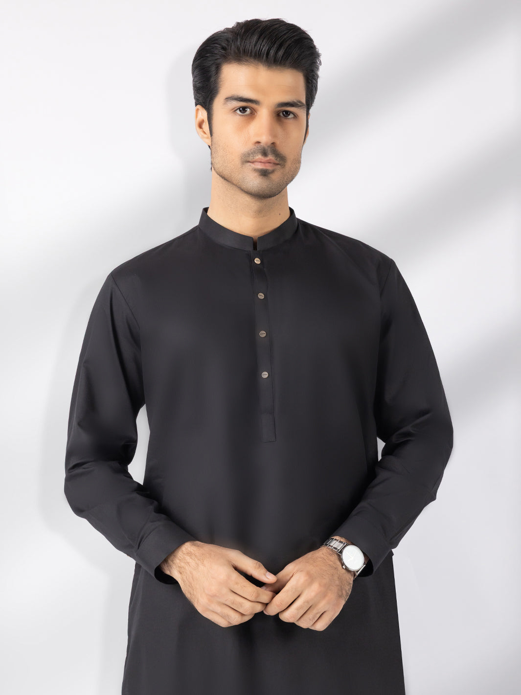 Black Blended Kameez Shalwar - AL-KS-3243H