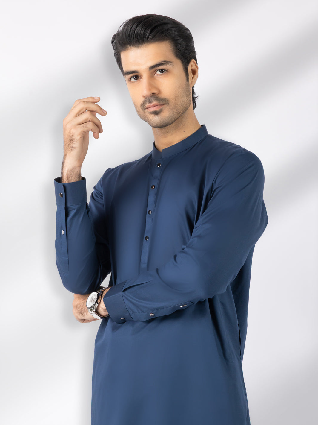 Blue Blended Kameez Shalwar - AL-KS-3243G
