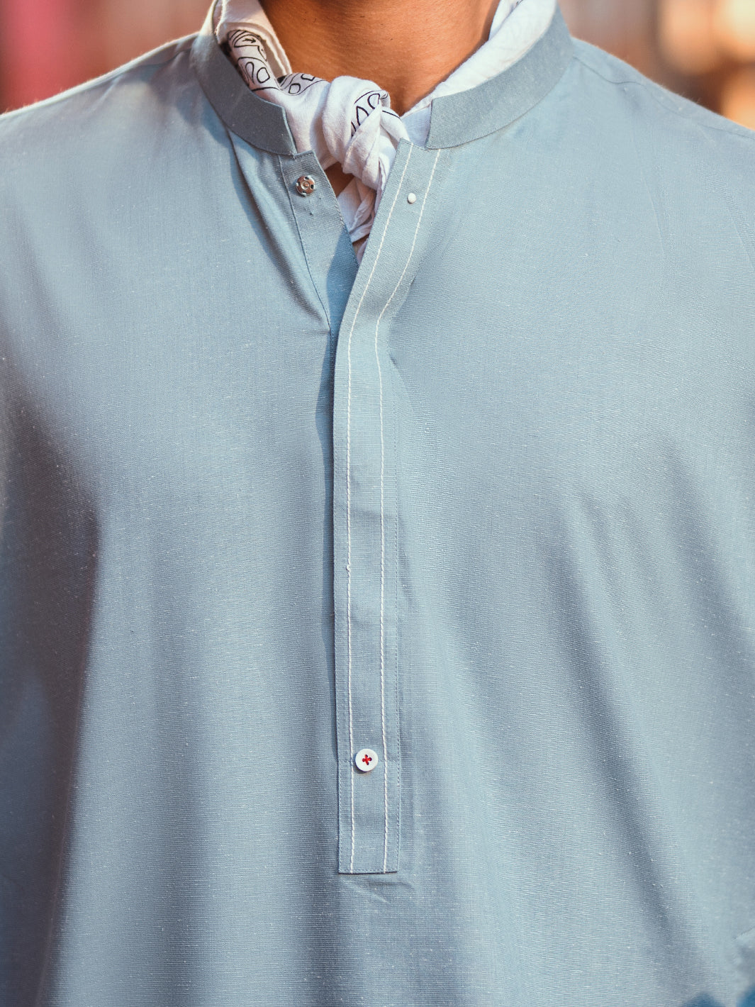 Light Blue Cut & Sew Kameez Shalwar - AL-KS-3250