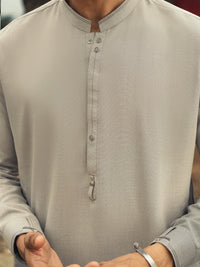 Ash Grey Cut & Sew Kameez Shalwar - AL-KS-3266