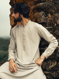 Ash Grey Cut & Sew Kameez Shalwar - AL-KS-3266