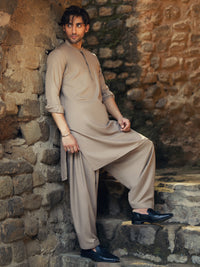 Beige Kameez Shalwar - AL-KS-3273