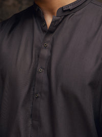 Dark Brown Kameez Shalwar - AL-KS-3275