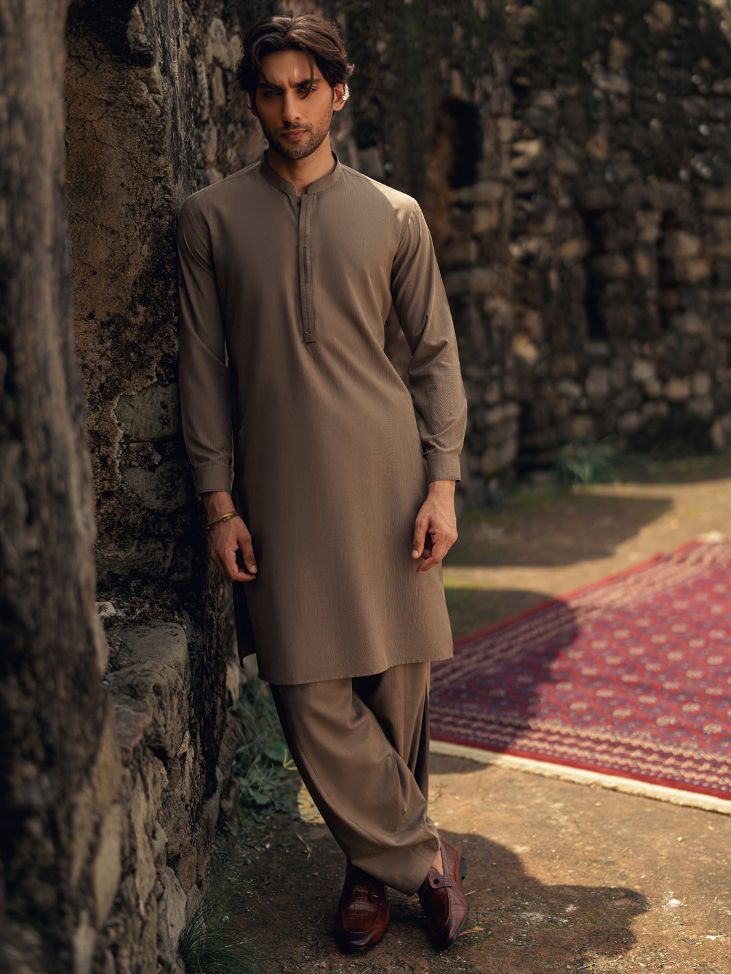 Light Brown Kameez Shalwar - AL-KS-3280