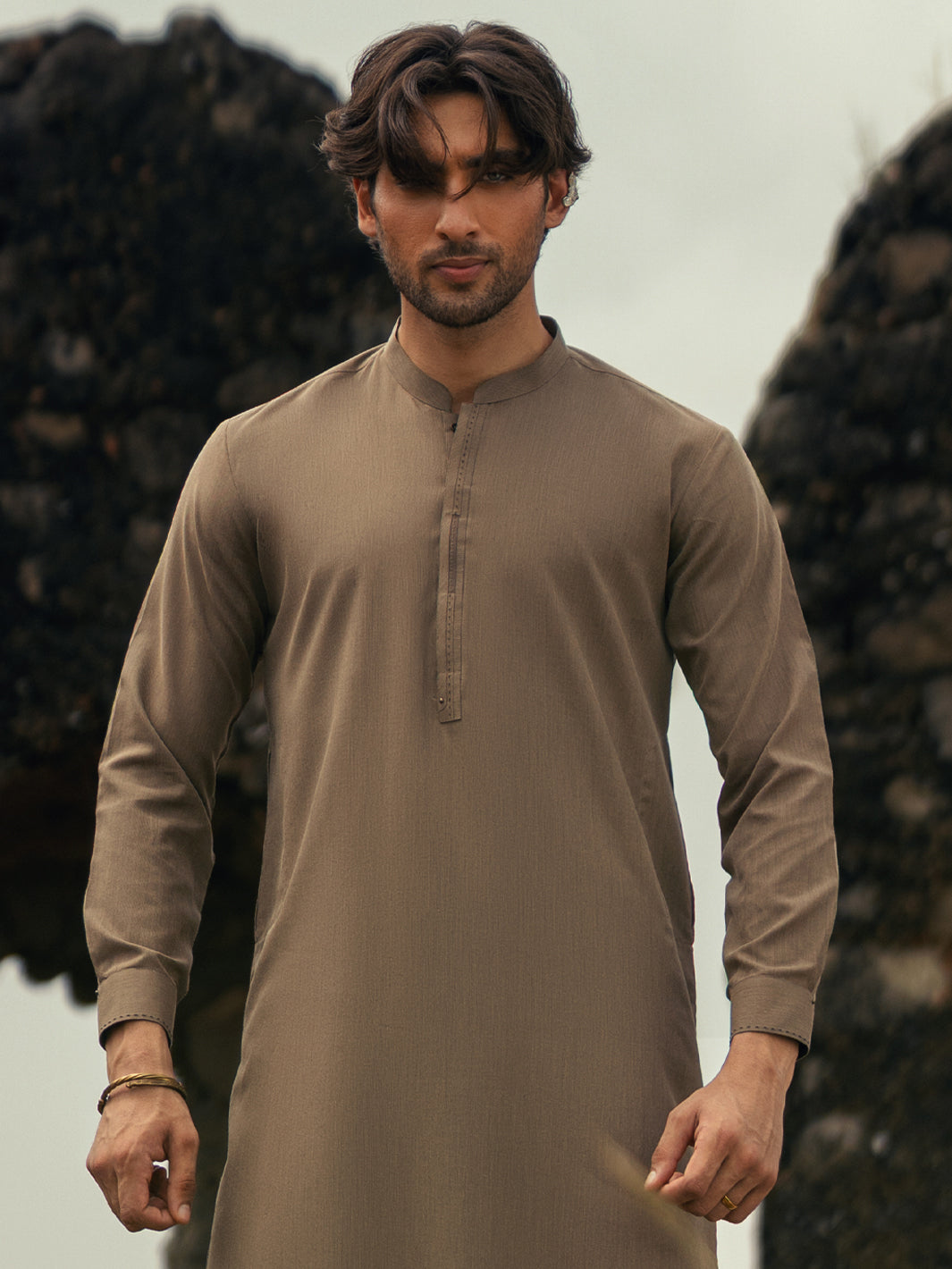 Light Brown Kameez Shalwar - AL-KS-3280