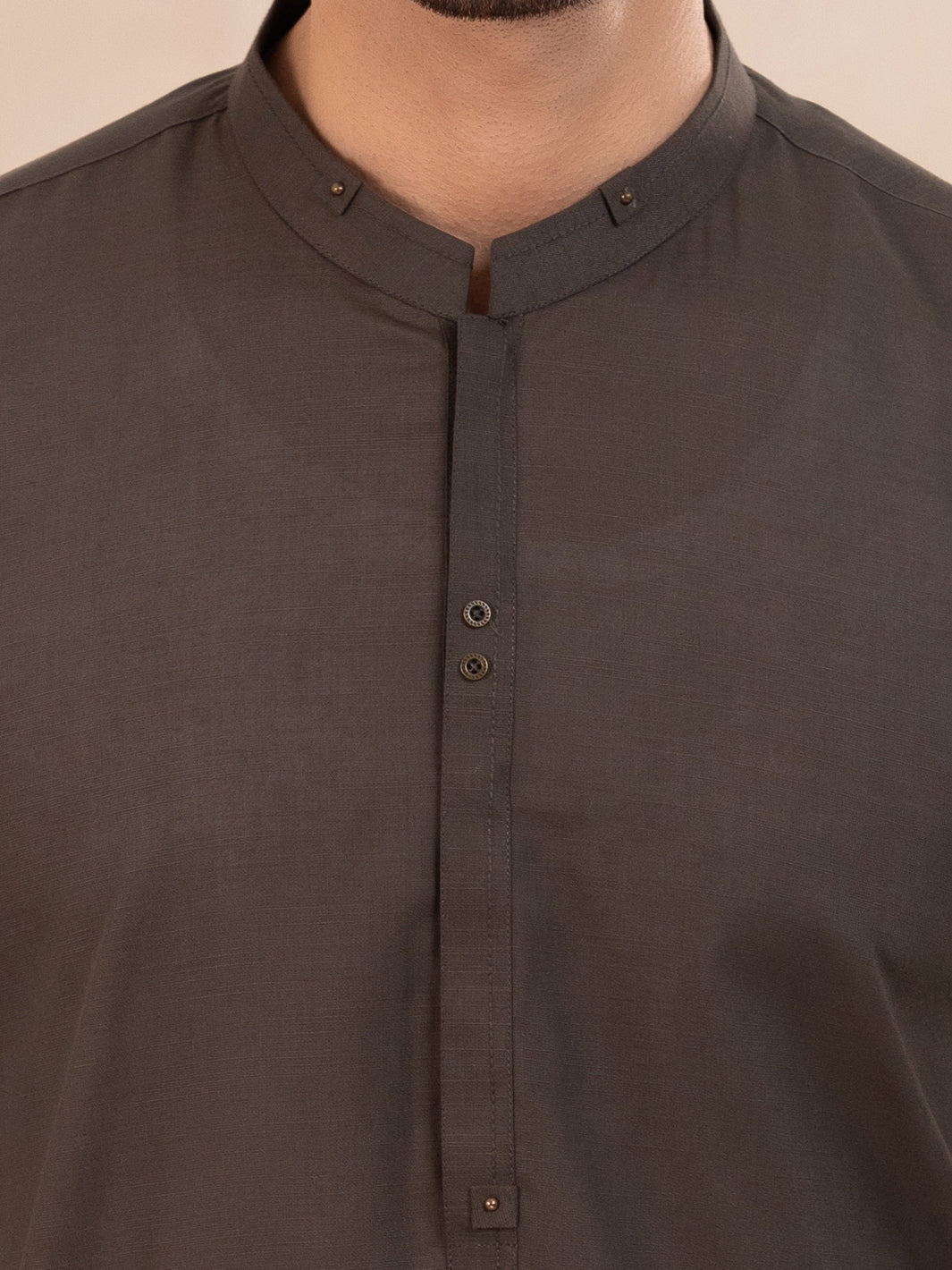 Charcoal Grey Cut & Sew Kameez Shalwar - AL-KS-3285